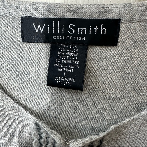 Willi Smith Cardigan Silk Cashmere Rabbit Hair Knit Accent Womens Size Large - Picture 5 of 8